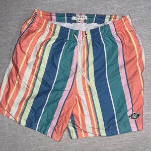 PacSun Vibrant Striped Men's Swim Trunks